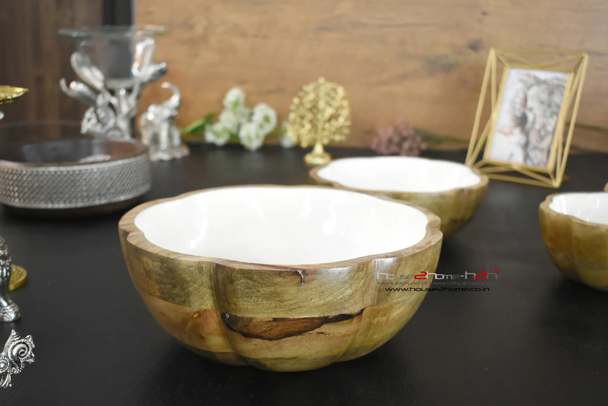 Wooden Bowls - Serving / Decorative Purpose/ 10x10/8x8/6x6 -inch - Set of 3