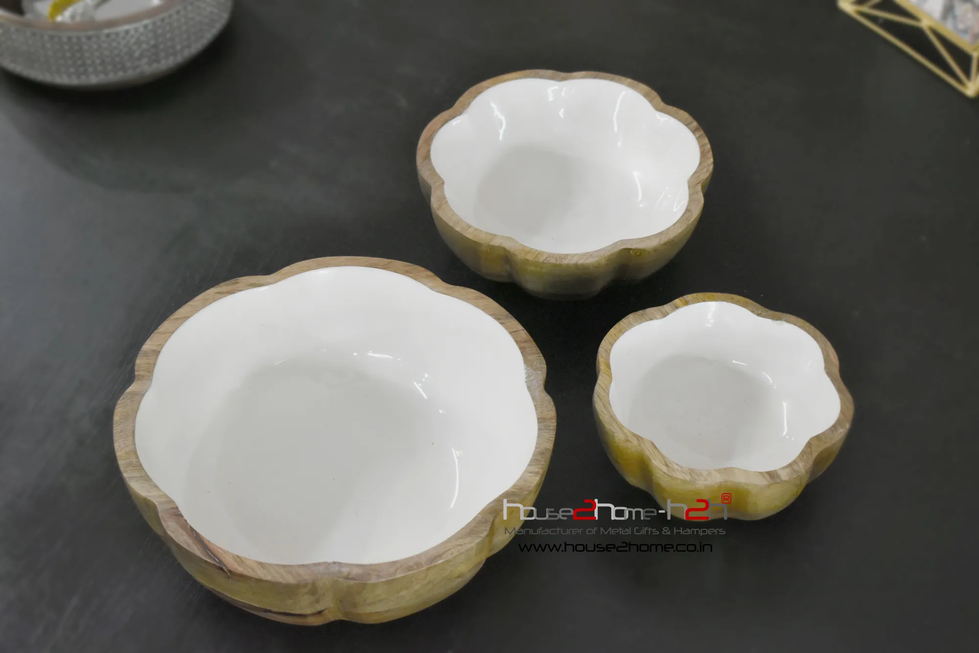 Wooden Bowls - Serving / Decorative Purpose/ 10x10/8x8/6x6 -inch - Set of 3 - Image 5