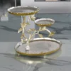 Decorative branch platter stand ideal for Griha Pravesh gifts and sacred family celebration arrangements.