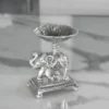 Silver plated elephant bowl stand designed for executive corporate festive gifts and business appreciation tokens.