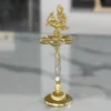 German Silver Peacock Pedestal Diya – German Silver – Festive & Wedding Return Gifting