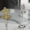 Premium German silver peacock diya stand for executive festive corporate gift collections.