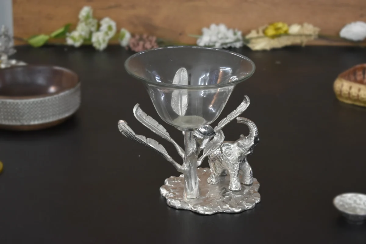 Alternative view of Jungle Safari Elephant With Glass Bowl- 8.6x9x9