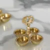 Premium brass peacock handle 4-section serving platter for executive corporate festive gift hampers.