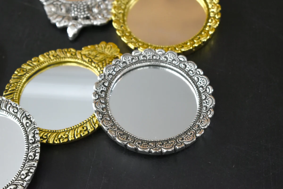 Alternative view of Bindu T-light Holder/ Pocket Mirror-4"x3" / 3"x3" Inch-