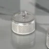 Designer silver mesh utility jar set for executive corporate holiday gifts and client appreciation sets.