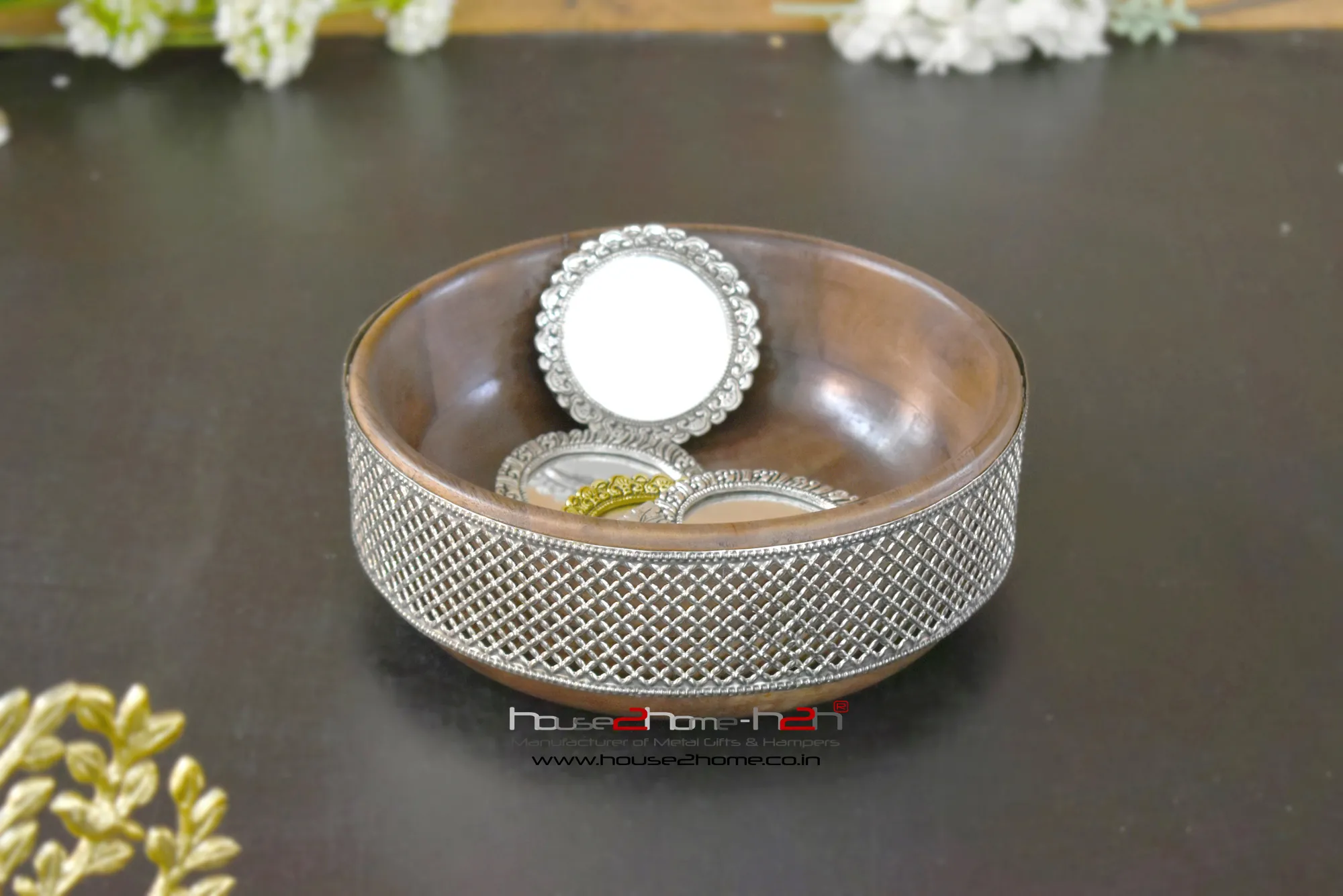 Round Wooden Bowl - Serving -8"x8"/10"x10"/12"x12" -inch - Image 2