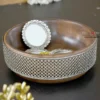 Round Wooden Bowl - Serving -8"x8"/10"x10"/12"x12" -inch - Image 4