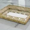 Festive gold decorative tray arranged for Diwali gift hampers and auspicious Dhanteras pooja celebrations.