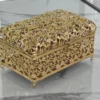 Premium gold-finished metal filigree keepsake box curated for corporate festive giveaways and executive client hampers.