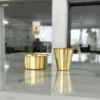 Premium brass coffee tumbler set presented as an exquisite corporate gift for employee appreciation and New Year hampers.