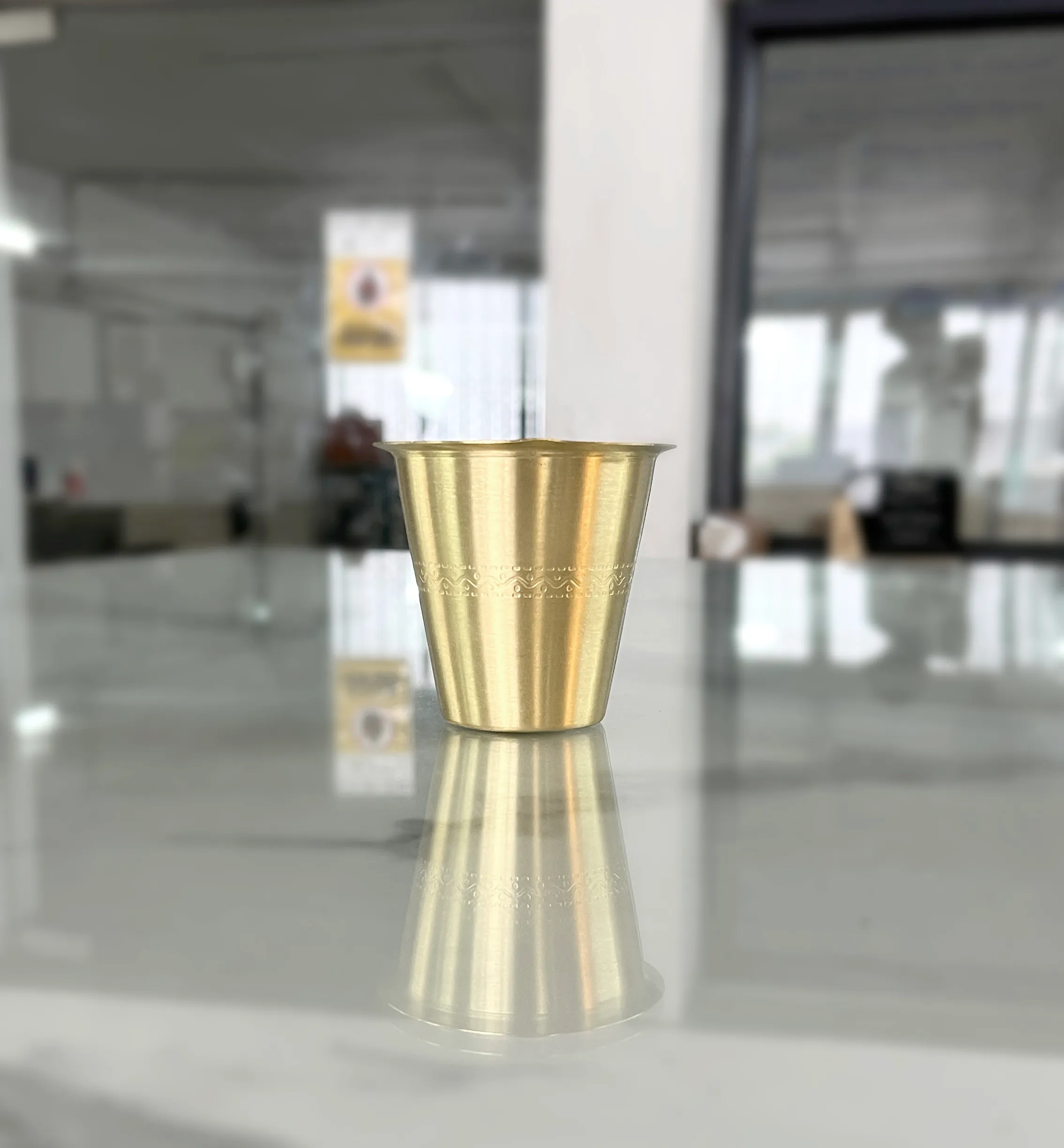 Brass filter coffee brewer set designed for executive corporate gift hampers and client appreciation tokens.