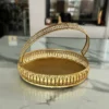 Sophisticated brass basket styled inside a luxury wedding return gift hamper for a traditional shaadi ceremony.