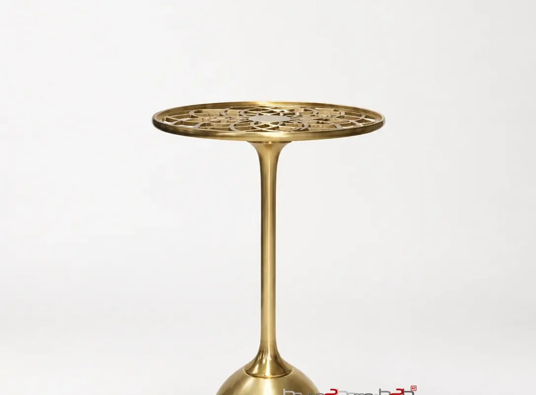 Golden side Table-17"x17"x24" - inches, Brass Finish