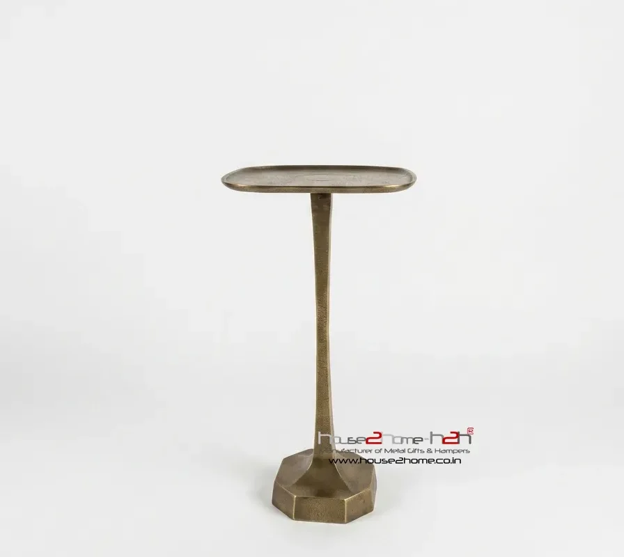 Grey Side Table-12"x12"x21"- inches /  Antique Grey Finish