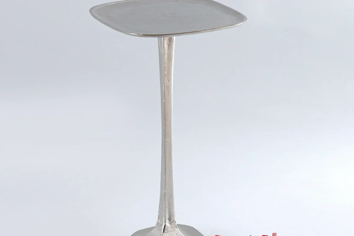 Alternative view of Grey Side Table-12"x12"x21"- inches /  Antique Grey Finish