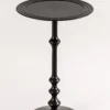 Ribbed Black Side Table / H=19"x Dia=11.5"-inches - Image 4