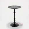 Ribbed Black Side Table / H=19"x Dia=11.5"-inches - Image 2