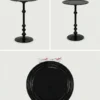 Ribbed Black Side Table / H=19"x Dia=11.5"-inches - Image 5