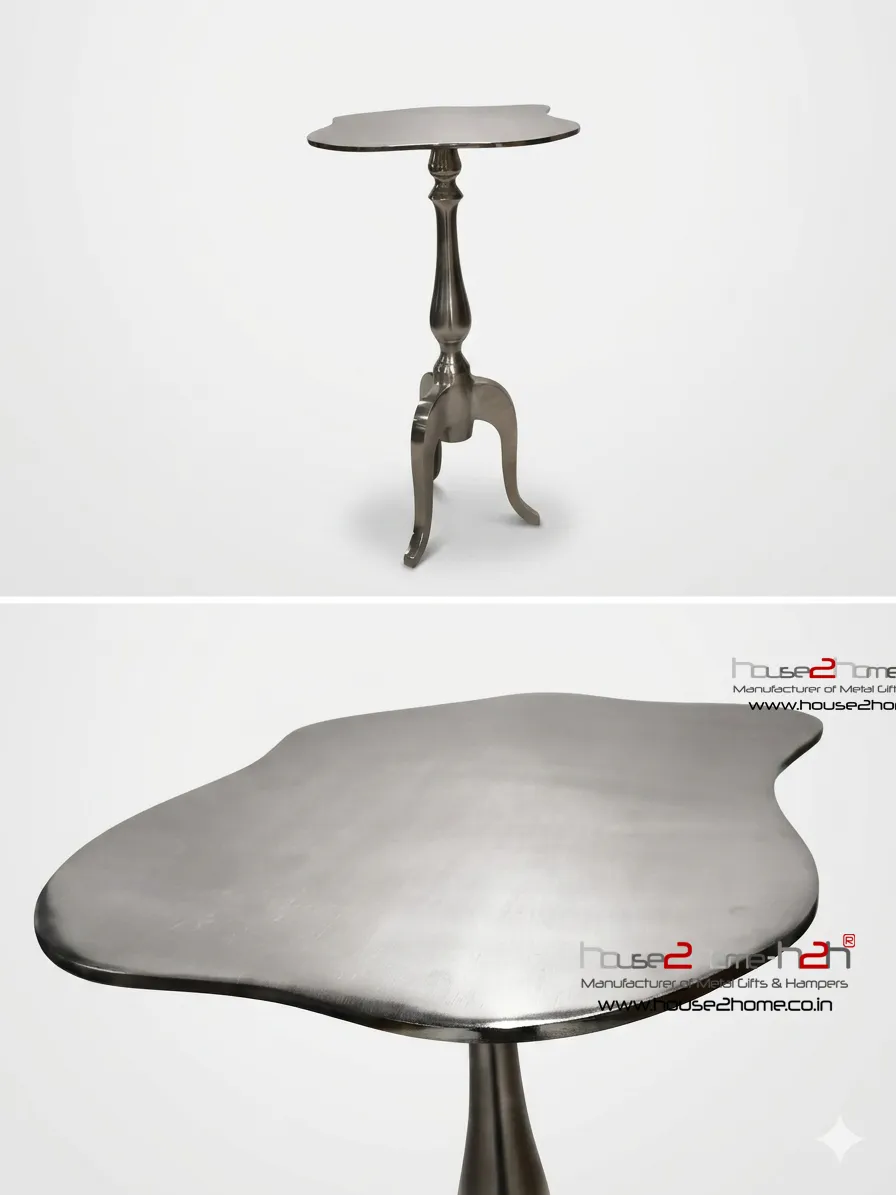 Pewter Side Table-15"x11"x24"-inches / Antique Finish - Image 5