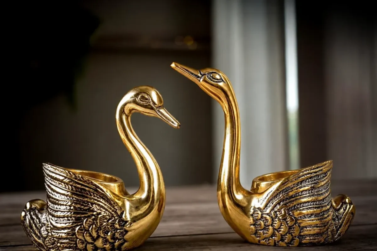Oxidized Silver-Finish Ducks (Set Of 2) -4.6"x4"x2.4" - Inch