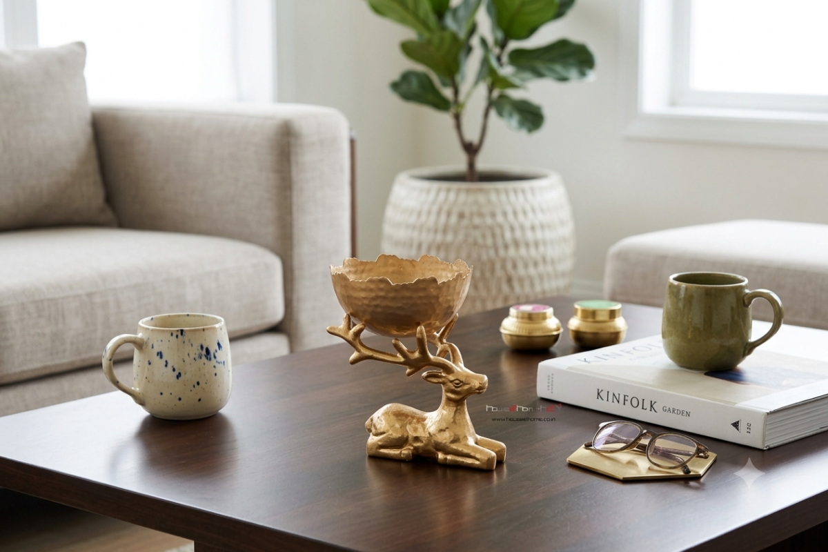 Alternative view of Aurelia Deer Bowl Decor / Gifts 6x4 inch - Gold