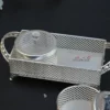 German Silver Pearl Jar Set Of 2 With Tray-4''x11.4"x4.5" - Image 6