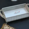 German Silver Pearl Jar Set Of 2 With Tray-4''x11.4"x4.5" - Image 7