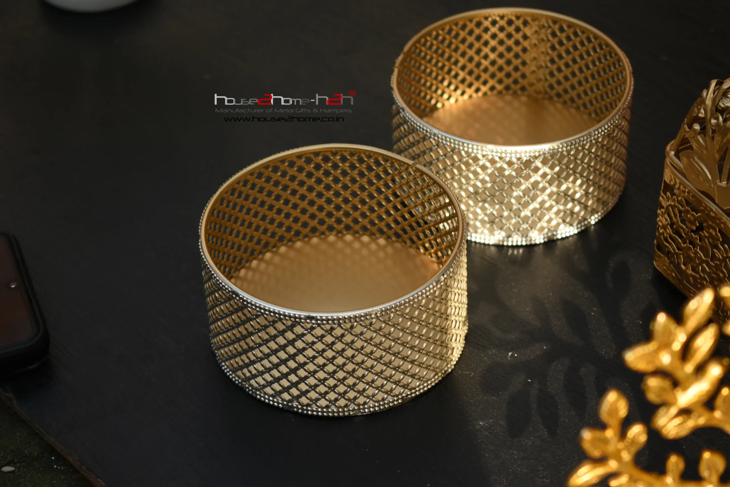German Silver Pearl Jar Set Of 2 With Tray-4''x11.4"x4.5" - Image 11