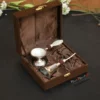 Jalesar Bell & Diya  - Silver Finish - 5.6"x2.2"x2.2" / 2.3"x5.7"x2.4"