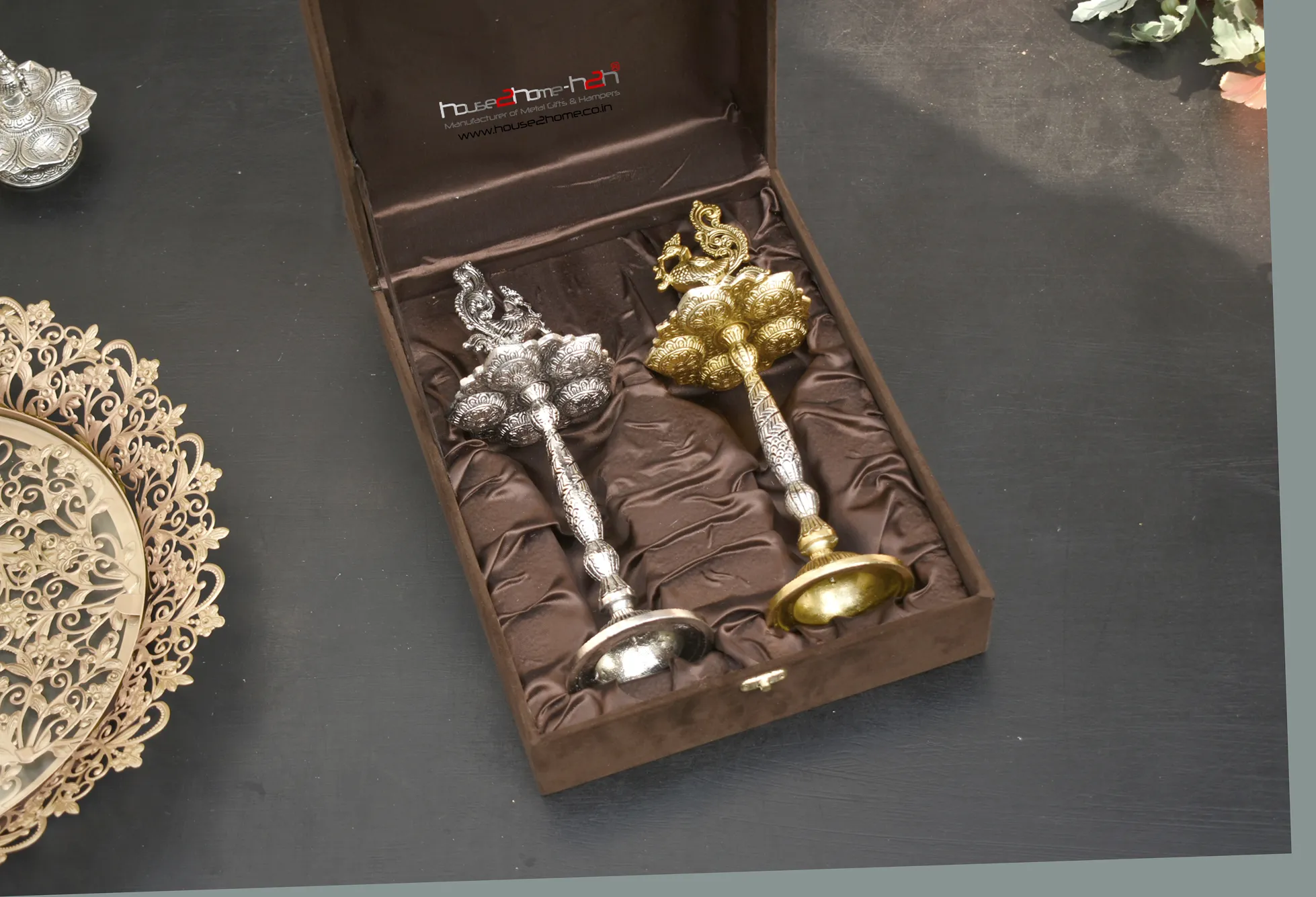 Handcrafted metal handicraft items from Moradabad artisans, brought to wedding, housewarming and corporate gifting by house2home. Direct manufacturer and exporter offering wholesale rates for large celebration orders.