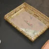 Palladium Mirror Rectangle Tray- 16x12 inch Gold - Image 3