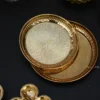Brass-Floral Carved Pooja Thali - 10"x10" / 8"x8" / 6"x6"-Inch