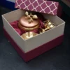 Brass Mahabharat Diya & Lotus Urli & Wooden Block T-Light Candle Holder & Trove Jar/ Corporate Gift Hamper Box - Image 8