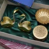 Decorative Duck & Lotus Diya & Metal Jali Box & Ribbed Bowl - Corporate Gift Hamper Box - Image 4