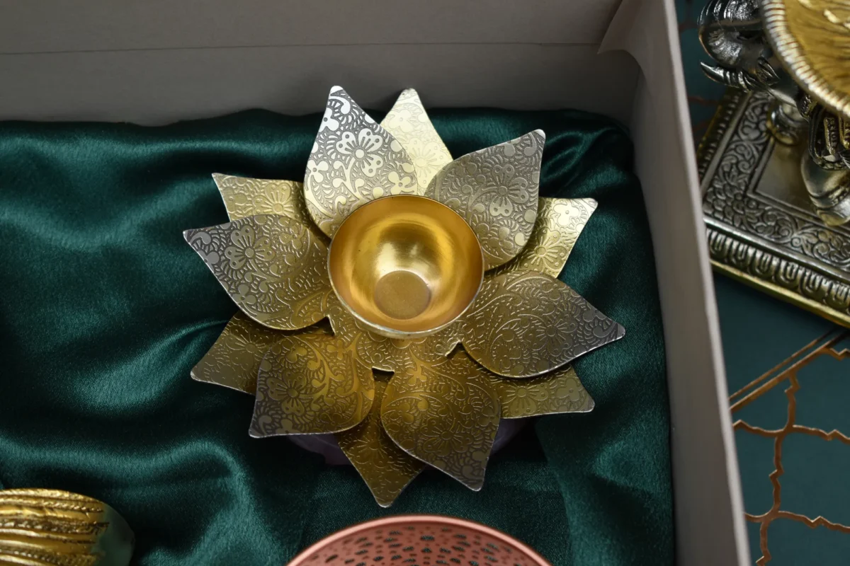 Luxury Diwali gift hamper in brass and aluminium