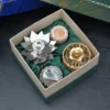 Lotus Diya & T-Light Holder & Metal Wire Jar & Wooden Block T- Light  Candle Holder/ Corporate Gift Hamper Box - Image 6