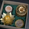 Lotus Diya & T-Light Holder & Metal Wire Jar & Wooden Block T- Light  Candle Holder/ Corporate Gift Hamper Box - Image 3