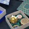Lotus Diya & T-Light Holder & Metal Wire Jar & Wooden Block T- Light  Candle Holder/ Corporate Gift Hamper Box - Image 5