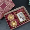 Palladium t-Light Candle Holder & Gold Wire Photo Frame- Corporate Gift Hamper Box - Image 2