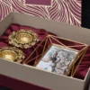 Palladium t-Light Candle Holder & Gold Wire Photo Frame- Corporate Gift Hamper Box - Image 4