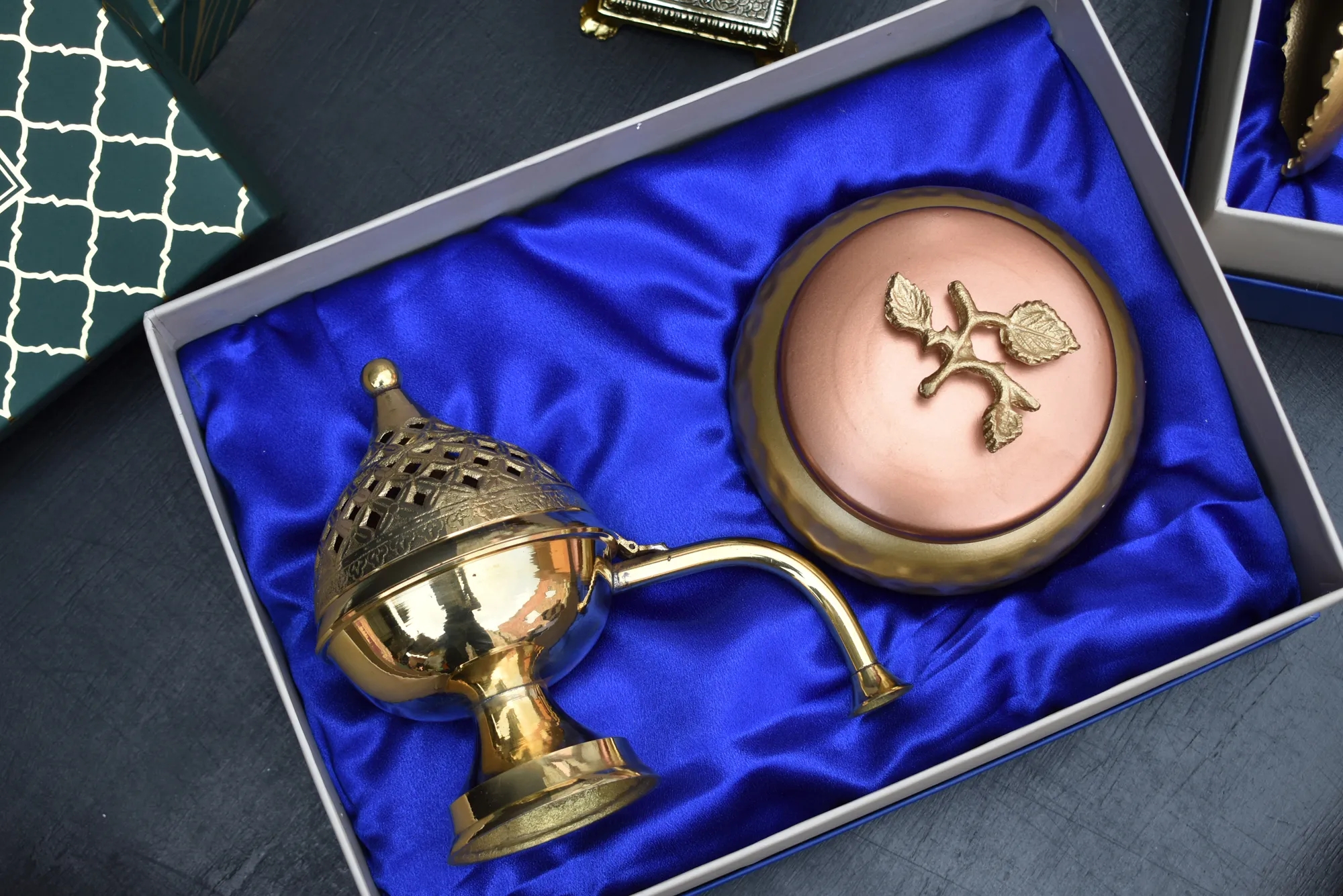 Brass corporate gift hamper for business gifting by house2home