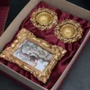 Palladium t-Light Candle Holder & Rose Photo Frame- Corporate Gift Hamper Box - Image 2