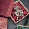 Peacock Diya With Bell Gold & Silver - Corporate Gift Hamper Box - Image 2