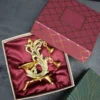 Peacock Diya With Bell Gold & Silver - Corporate Gift Hamper Box - Image 5