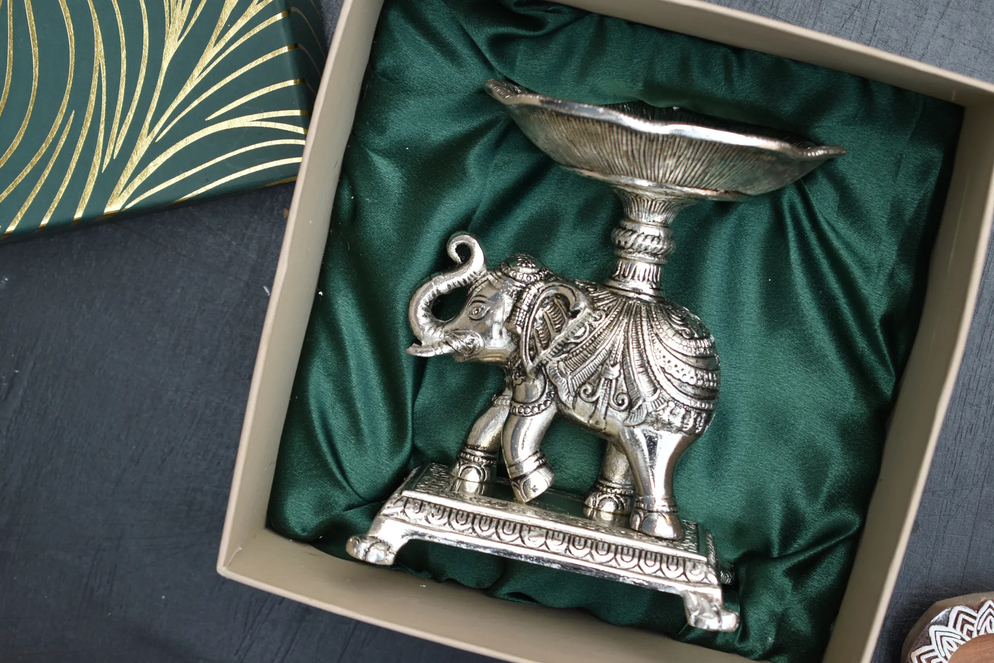 Diwali business gift with festive brass finish