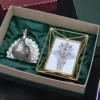 Radiant Peacock Candle Holder & Gold Wire Photo Frame- Corporate Gift Hamper Box