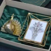 Radiant Peacock Candle Holder & Gold Wire Photo Frame- Corporate Gift Hamper Box - Image 2