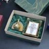 Radiant Peacock Candle Holder & Gold Wire Photo Frame- Corporate Gift Hamper Box - Image 3