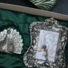 Antique Silver Photo Frame & Decorative Peacock / Corporate Gift Hamper Box - Image 5